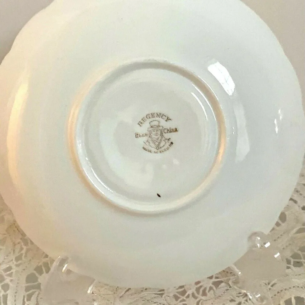 Bone China Tea Cup Saucer Morning Glory Pink Floral Regency England
